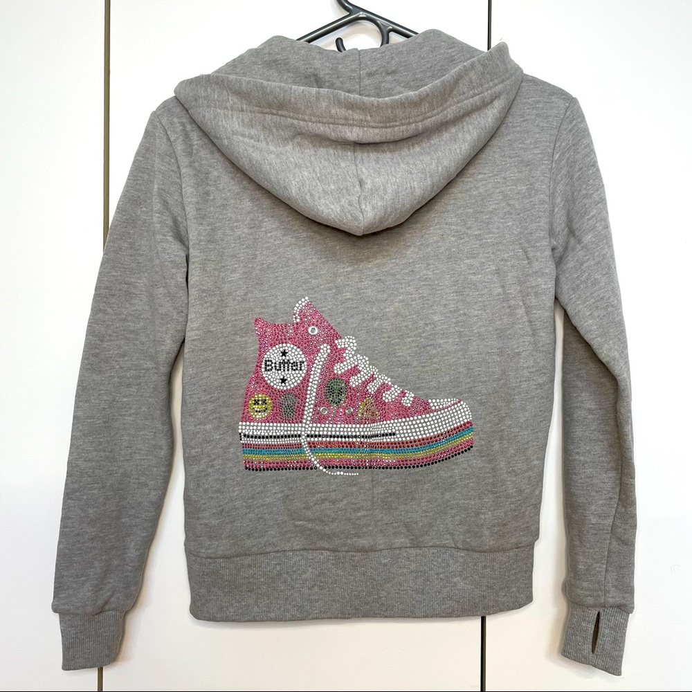 Butter Embellished Zip Hoodie - Size L (10/12)
